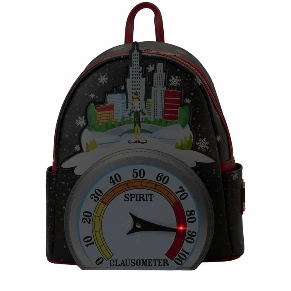 Loungefly ELF Clausiometer Light-Up Mini Backpack - Black/Red/Blue/Green - Picture 3 of 5